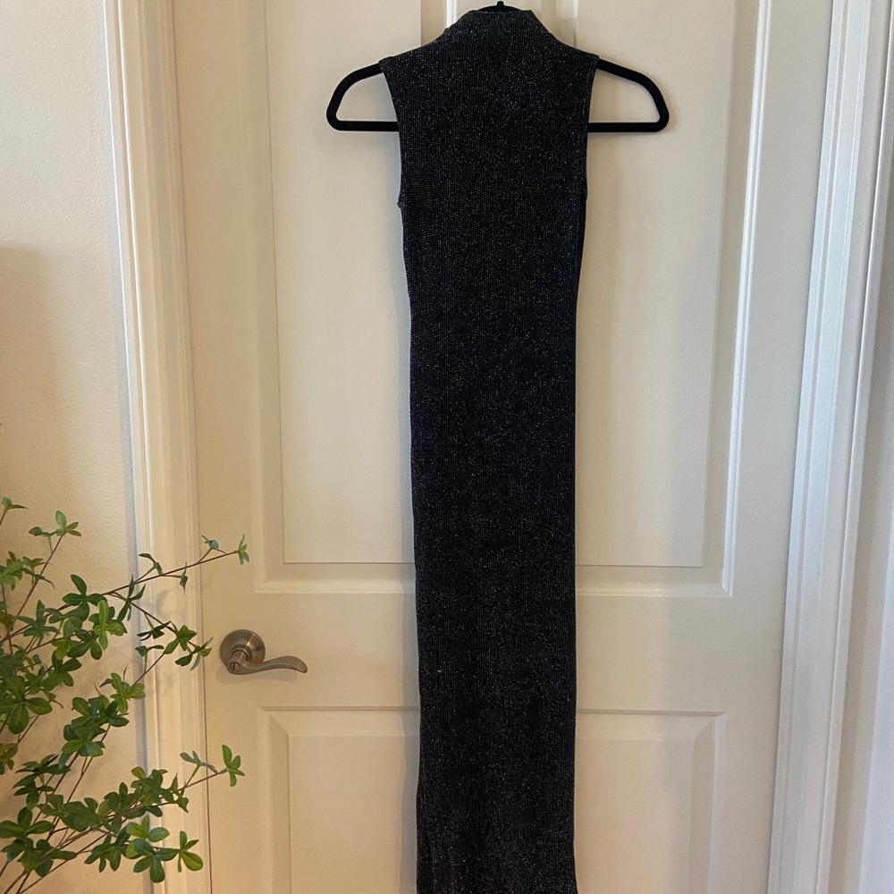Alix NYC Strapless Asymmetrical Open Back Stretch Dress Black Size XS Glitter - Picture 1 of 6